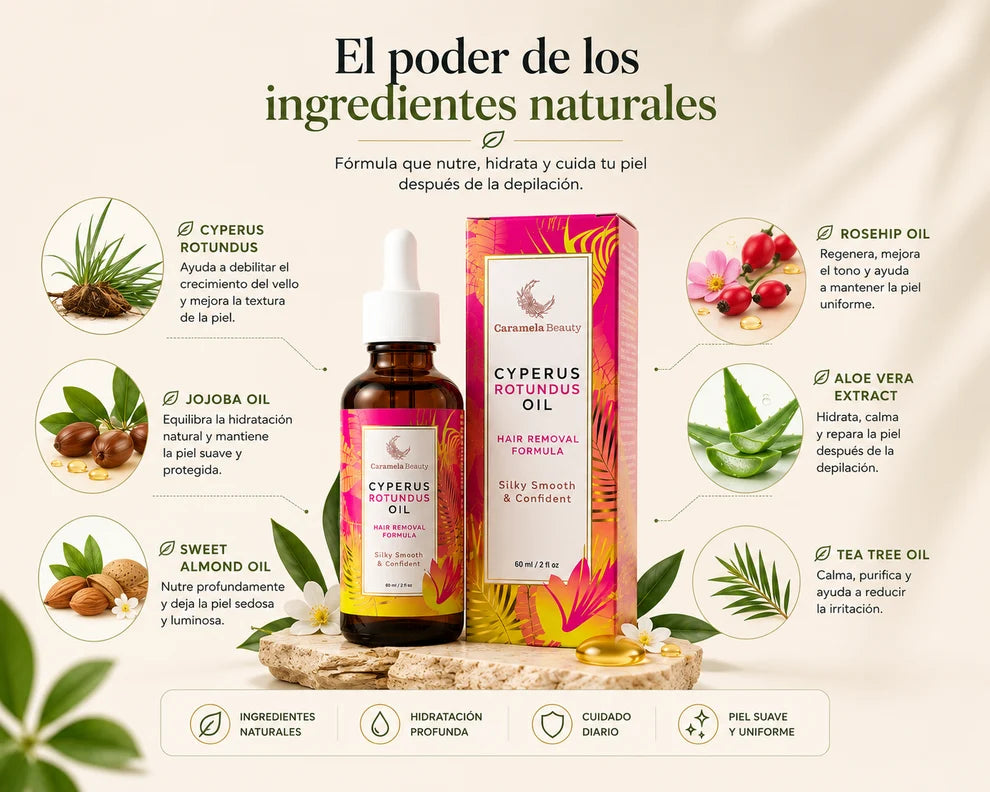 Cyperus Rotundus Oil — El Secreto Milenario contra el Vello
